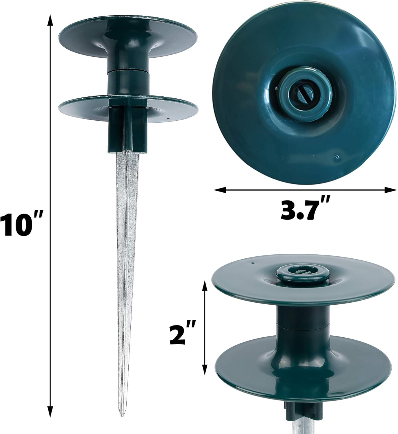 Twinkle Star 10 Inch Garden Hose Guide Spike, Rust Free Zinc Metal Stake, 6 Pack