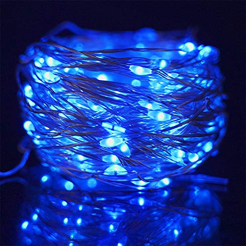 Twinkle Star, 3 Inches Indoor Outdoor, LED String Light Dimmable Control Starry Silver Wire Lights Home Lighting Bedroom Wedding Christmas Party Decoration, Blue - Twinkle Star