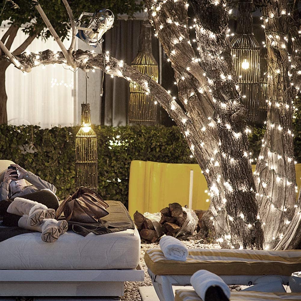 Twinkle Star Outdoor Christmas Tree Lights, 200 LED 66ft Mini Fairy String Lights Plug In, UL Certified & Expandable & 8 Modes Safe Xmas Holiday String Lights for Wedding Party Patio Decorati - Twinkle Star