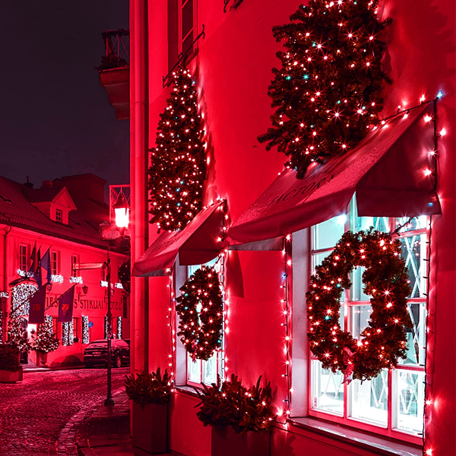 Twinkle Star 66ft 200 LED Christmas Tree String Lights UL Safe Certified Outdoor Fairy Lights Plug in, Expandable Green Wire Clear Bulbs Mini Lights 8 Modes, Xmas Wedding Party Decoration, Re - Twinkle Star