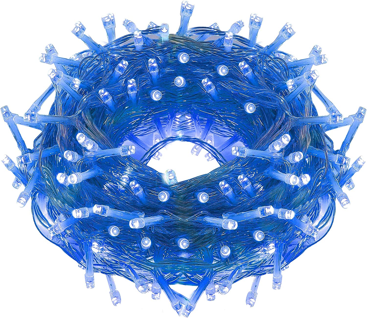 Twinkle Star 66FT 200 LED Indoor Fairy String Lights, Plug in String Light 8 Modes Waterproof for Outdoor Christmas Wedding Party Bedroom Decorations (Blue) - Twinkle Star