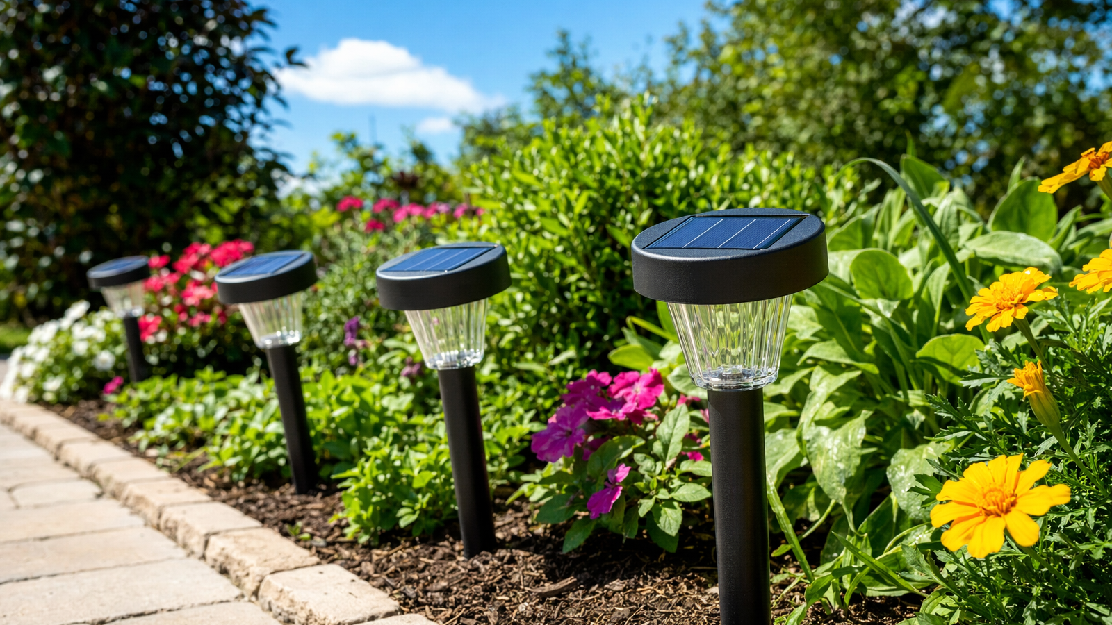 Solar garden lights placement in direct sunlight