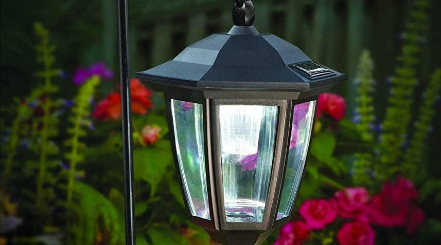 34 Inch Hanging Solar Lights, Decorative Garden Lanterns with 2 Shepherd Hooks, Solar Powered Coach Lights, Warm White LED Outdoor Lighting for Landscape, Yard, Pathway and Patio, 2 Pack