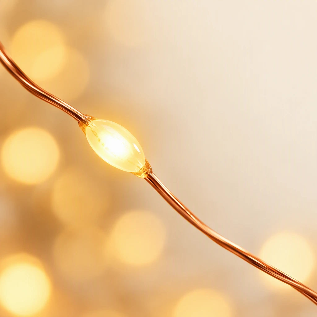 Macro close-up of a single warm white LED bead