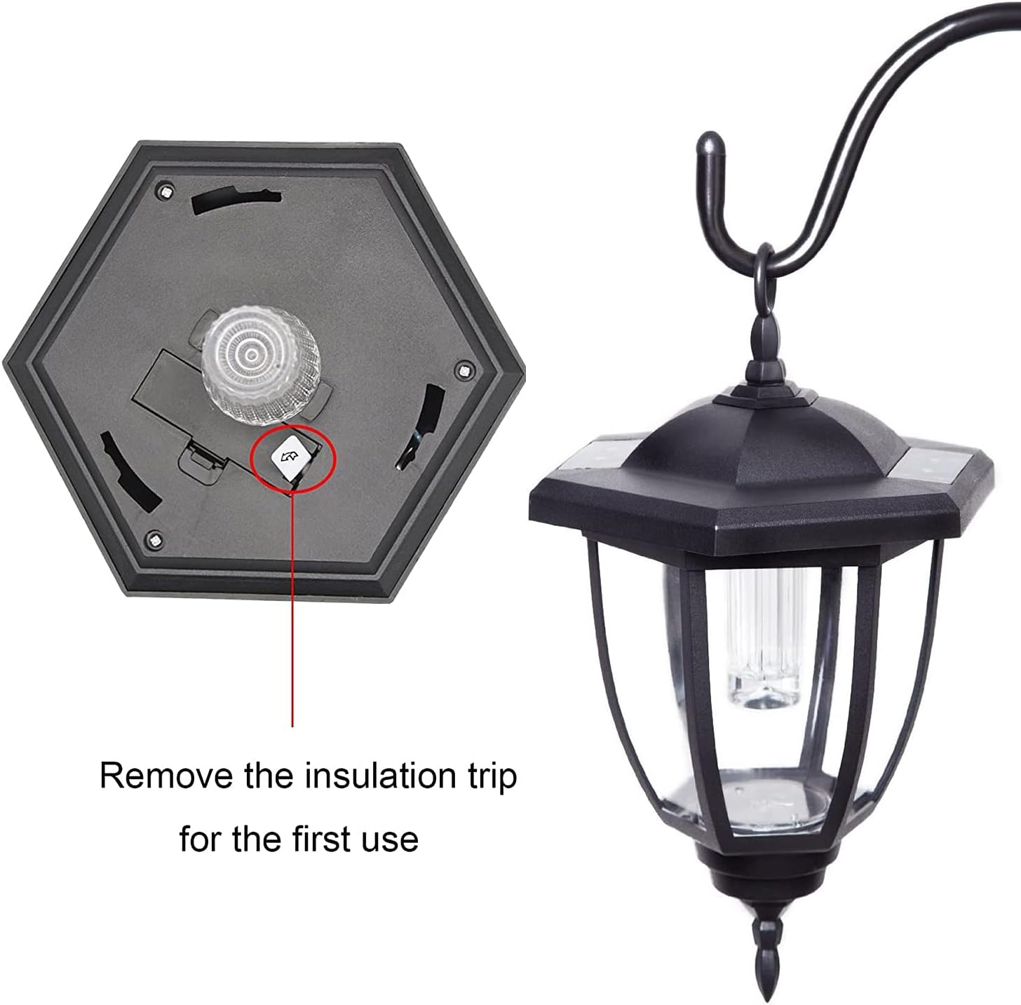 34 Inch Hanging Solar Lights, Decorative Garden Lanterns with 2 Shepherd Hooks, Solar Powered Coach Lights, Warm White LED Outdoor Lighting for Landscape, Yard, Pathway and Patio, 2 Pack