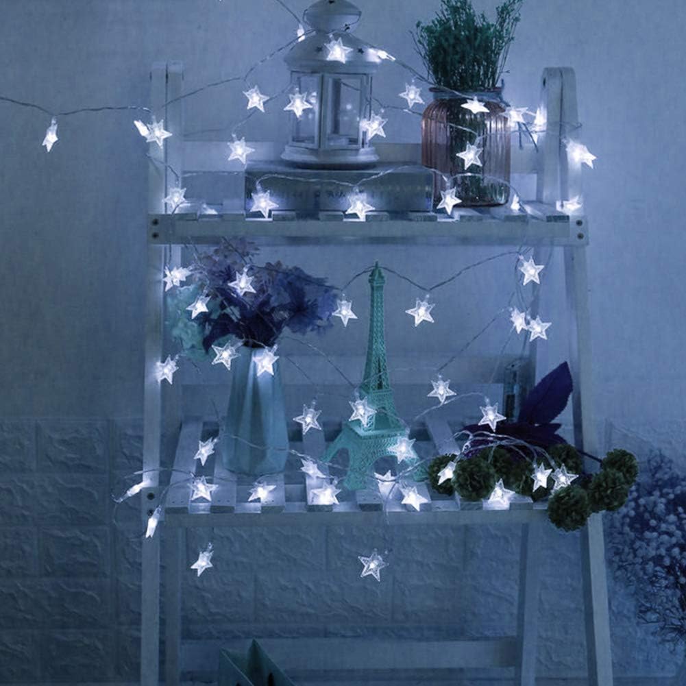 Twinkle Star 33FT 100 LED Star String Lights, Plug in Fairy String Lights Waterproof, Extendable for Indoor, Outdoor, Wedding Party, Christmas Tree, New Year, Garden Decoration, White