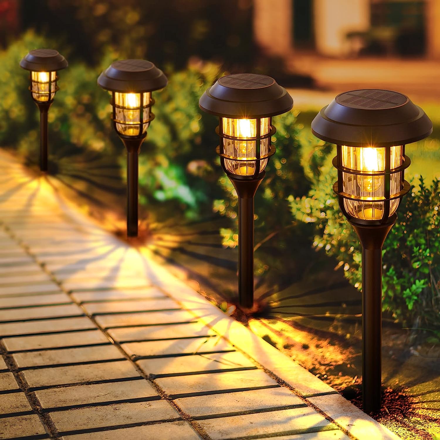 Solar Pathway Lights Outdoor, 8 Pack Bright Solar Lights Outdoor, IP65 Waterproof Auto On/Off Solar Garden Lights Solar Powered Landscape Lighting for Yard Patio Walkway Driveway Pathway - Twinkle Star