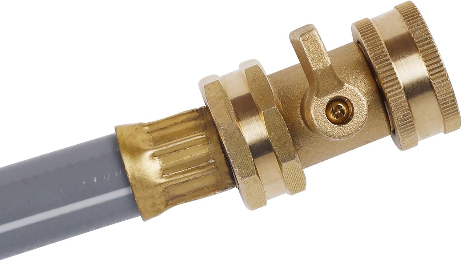 Twinkle Star Water Hose Shut Off Valve, 2 Pack Heavy Duty 3/4 Inch Solid Brass Garden Hose Connector