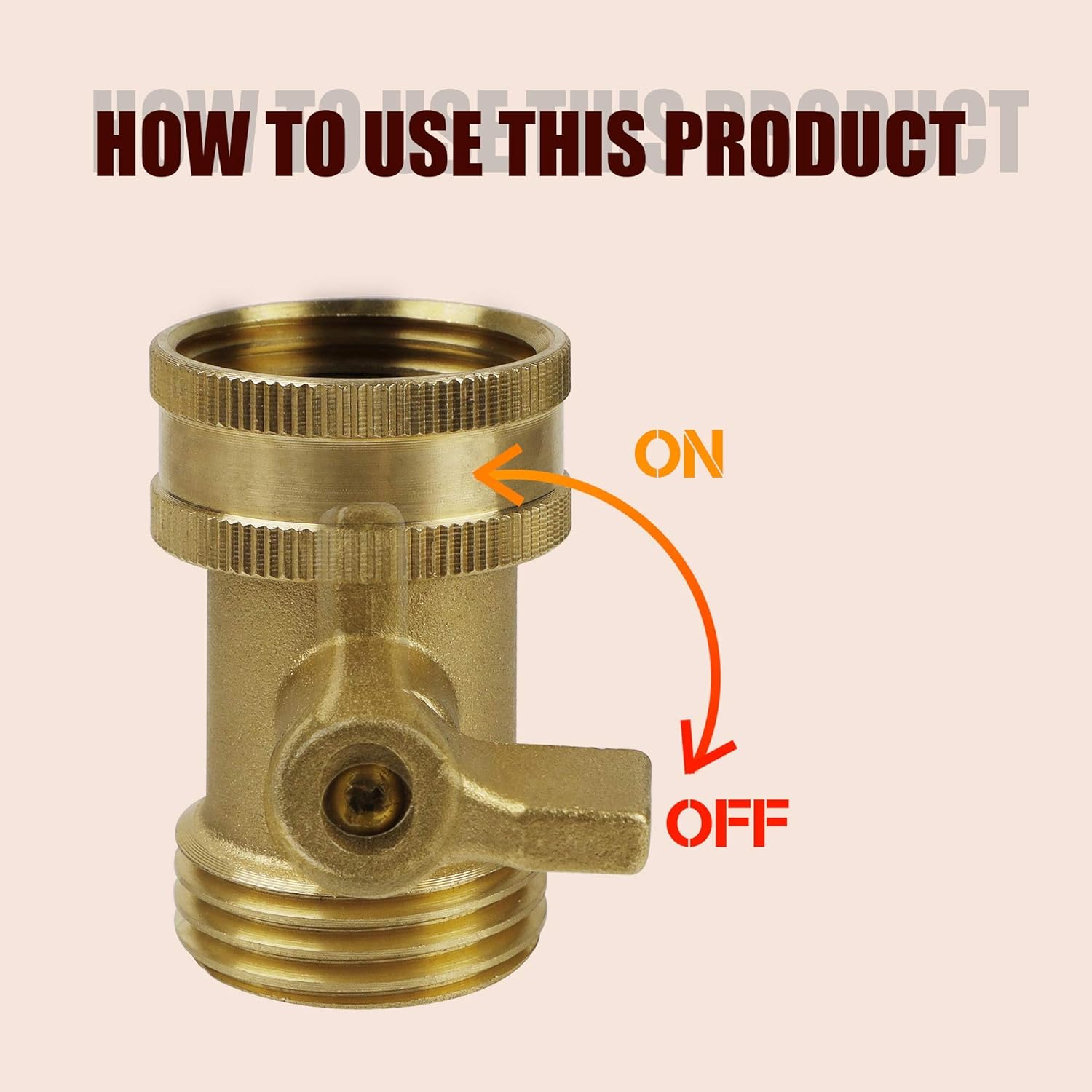 Twinkle Star Water Hose Shut Off Valve, 2 Pack Heavy Duty 3/4 Inch Solid Brass Garden Hose Connector