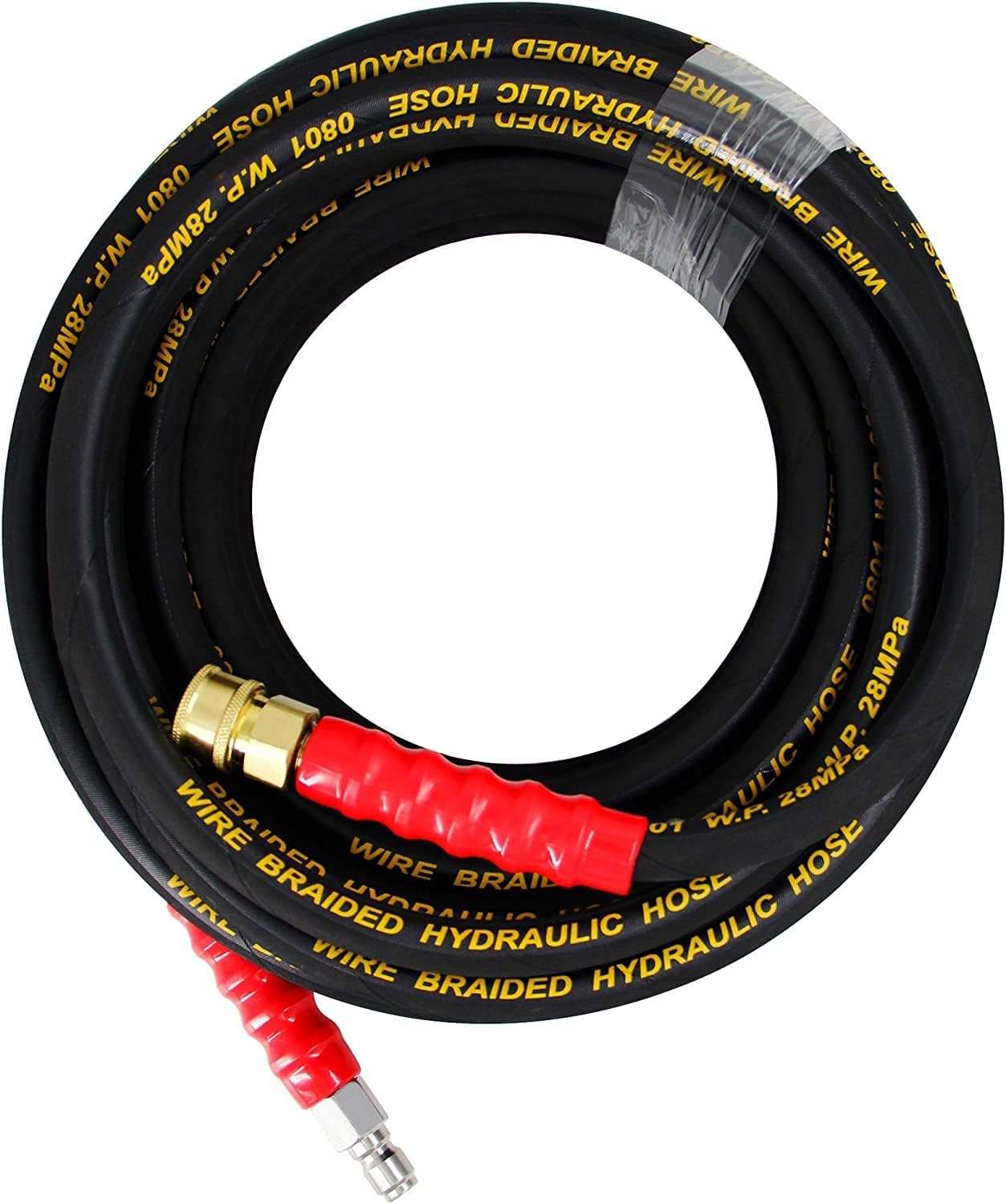 Twinkle Star 25FT Pressure Washer Hose with 3/8 Inch Quick Connect, High Tensile Wire Braided, 4000 PSI