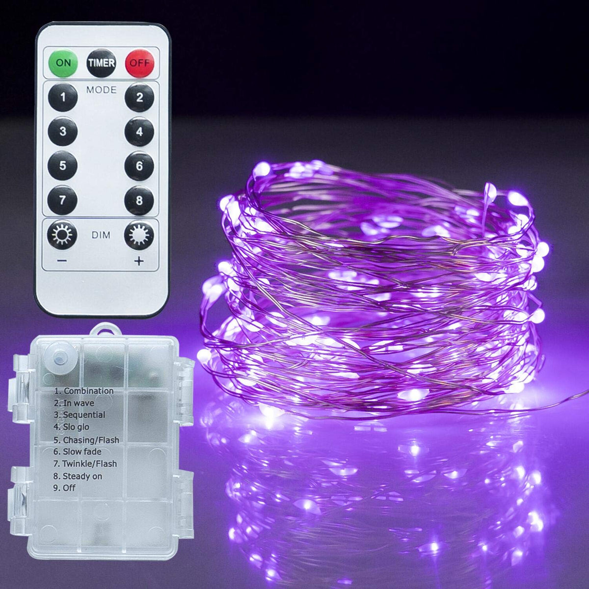 Twinkle Star 33ft 100 LED String Lights - Purple main image