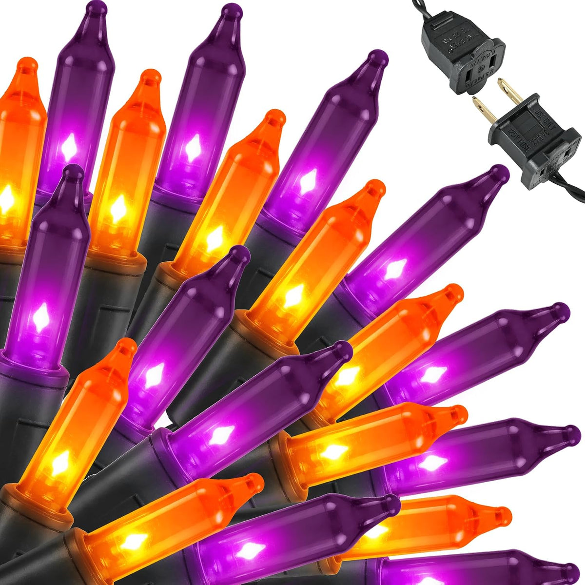 Twinkle Star Incandescent Mini Lights - Purple and Orange - 100 Count
