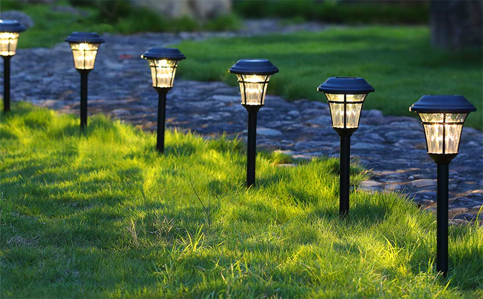 12 Pack Solar Pathway Lights Outdoor Solar Garden Lights for Patio, Yard, Driveway