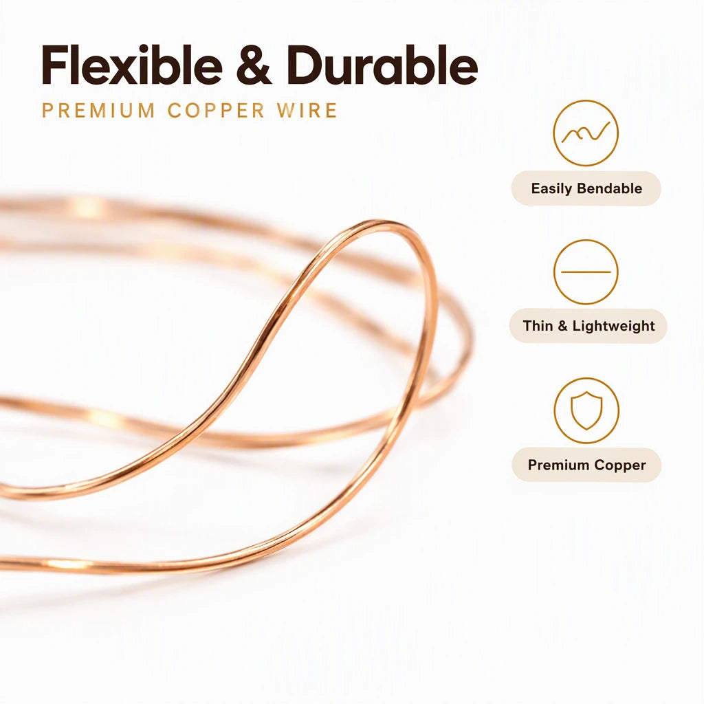 Close-up of the bendable bare copper wire