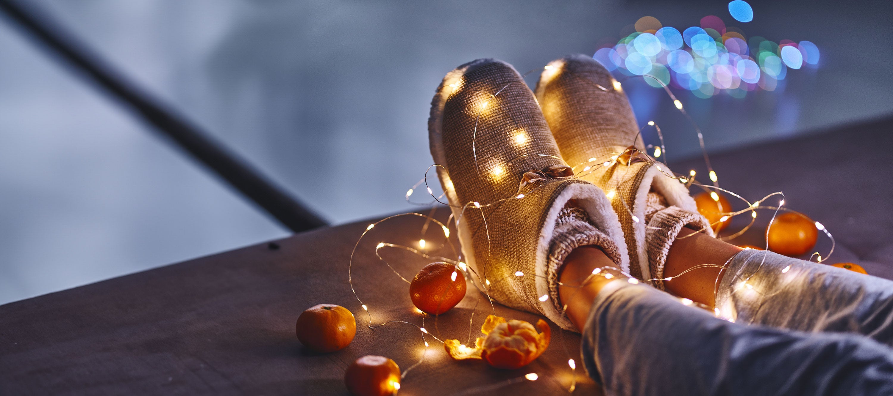 suede boots with string lights