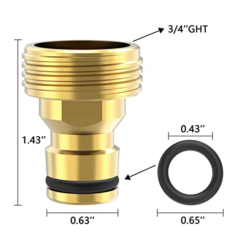 Twinkle Star Garden Hose Quick Connect Water Hose Fitting, 3/4 Inches Brass Female and Male Connector (2 Set) - Twinkle Star