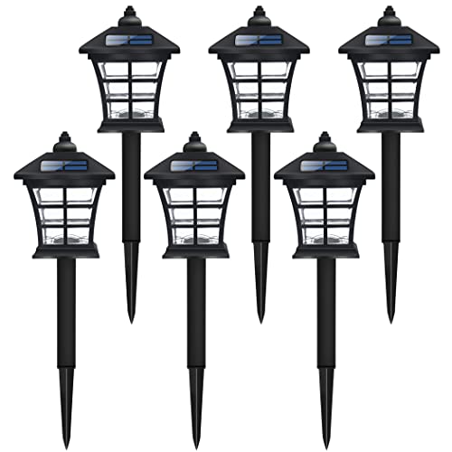 Twinkle Star 6 Pack Solar Pathway Lights Outdoor Solar Garden Lights Solar Powered Landscape Lighting for Yard Patio, Garden, Walkway - Twinkle Star