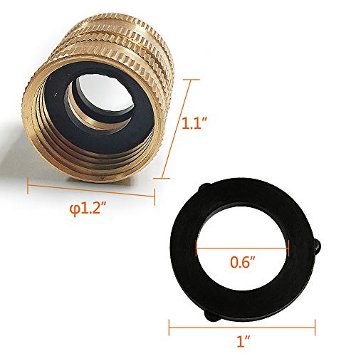 Twinkle Star 2 Pack 3/4" Brass Garden Hose Connector with Dual Swivel for Male Hose to Male Hose, Double Female - Twinkle Star