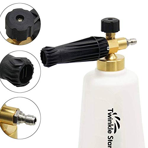 Twinkle Star Foam Cannon Snow Foam Lance with 1/4" Quick Connector, 5 Nozzle Tips for Pressure Washer Gun, 1.5 Liters - Twinkle Star