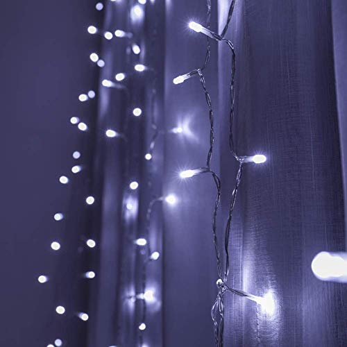 Twinkle Star 300 LED Window Fairy Curtain String Lights, 8 Modes Fairy Lights for Bedroom Wedding Party Home Garden Outdoor Indoor Wall Decorations, Cool White, 2 Pack - Twinkle Star