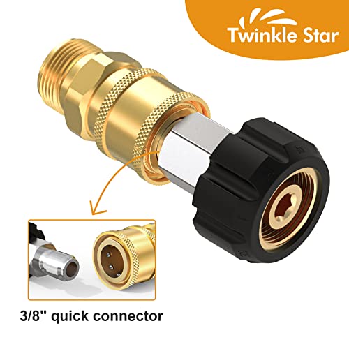 Twinkle Star Pressure Washer Adapter Set Quick Connect Kit, M22 14mm Swivel to 3/8'' Quick Connect - Twinkle Star