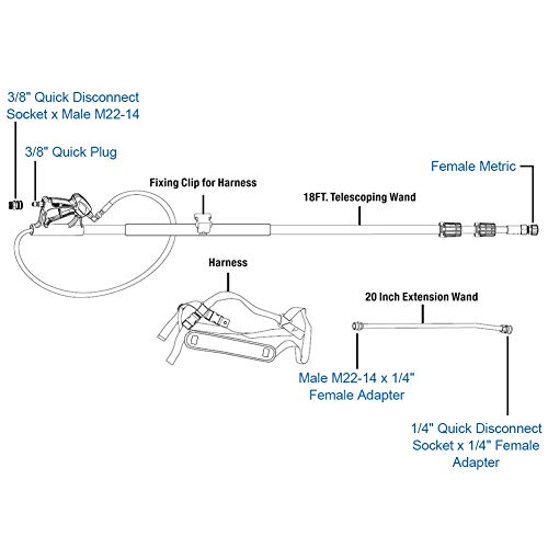 Twinkle Star 4000 PSI Commercial Grade Telescoping Pressure Washer Wand for Pressure Washers with Belt - Twinkle Star