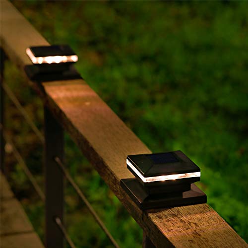 MAGGIFT 15 Lumen Outdoor Post Cap Light for Fence Deck or Patio, Warm White High Brightness SMD LED Lighting, Lamp Fits 4x4, 5x5 or 6x6 Wooden Posts, 6 Pack - Twinkle Star