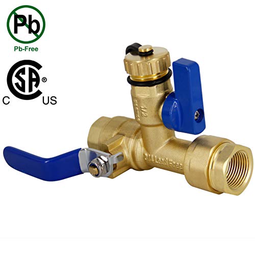 Twinkle Star 3/4 Inch IPS Isolator Tankless Water Heater Service Valve Kit, with Pressure Relief Valve, Clean Brass Construction - Twinkle Star