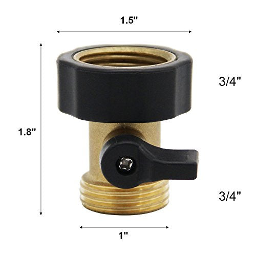 Twinkle Star Heavy Duty Brass Shut Off Valve Garden Hose Connector, Set of 2, TWIS3001 - Twinkle Star