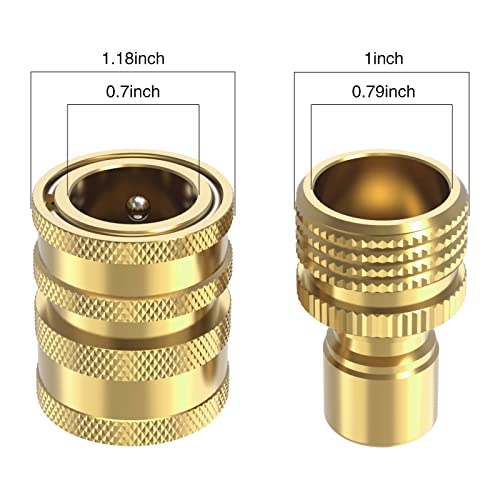 Twinkle Star Heavy Duty 3/4 Garden Hose Quick Connect Fittings, Water Lock Splitter, Sink Spigot Connectors, No Leak Connection, 2 Adapters Included - Twinkle Star