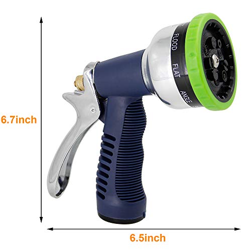 Twinkle Star Heavy Duty Garden Pattern Nozzle, Fits All Standard Garden Hoses, 9 Adjustable Patterns Water Jet Pistol Grip Trigger - for Car Wash, Patio Cleaning, Watering Lawn/Garden, Shower - Twinkle Star