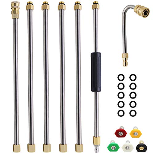 Twinkle Star Pressure Washer Extension Wand Set, 8 ft Replacement Lance with 5 Nozzle Tips, 4000 PSI - Twinkle Star