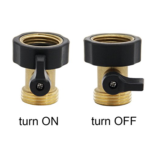 Twinkle Star Heavy Duty Brass Shut Off Valve Garden Hose Connector, Set of 2, TWIS3001 - Twinkle Star