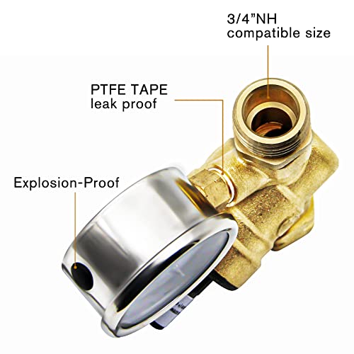 Twinkle Star RV Water Pressure Regulator Valve with Gauge and Inlet Screened Filter for Camper Travel Trailer - Twinkle Star