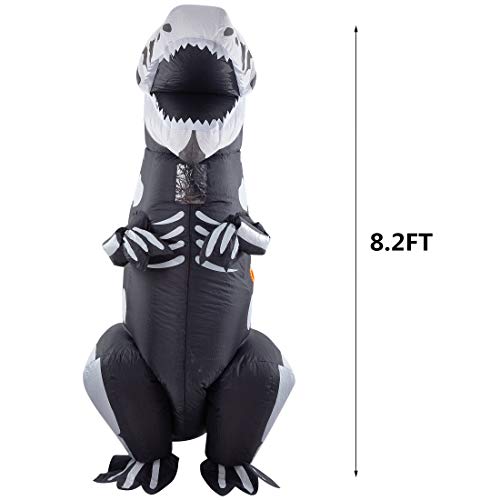 Twinkle Star 8.2FT Halloween Costume Adult Inflatable Skeleton Dinosaur, Tyrannosaurus T-Rex Halloween Decorations Party Fancy Dress Funny Cosplay Jumpsuit White - Twinkle Star