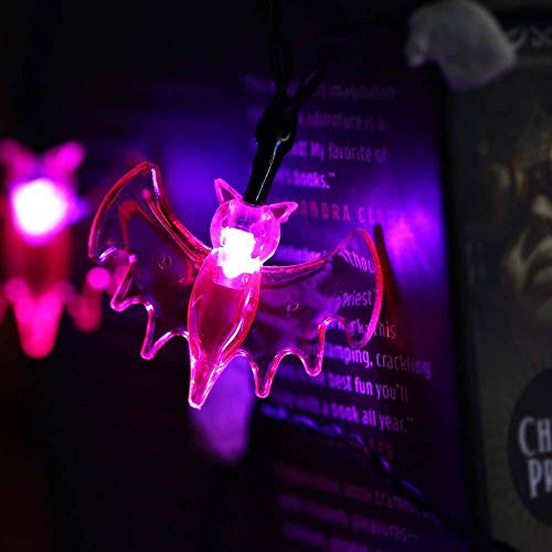 Twinkle Star Halloween String Lights, Set of 3 Total 90 LED 35.4 FT Purple Bat, White Ghost, Orange Pumpkin String Lights Battery Operated Indoor Party Bedroom Home Festival Decoration - Twinkle Star