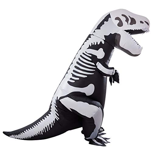 Twinkle Star 8.2FT Halloween Costume Adult Inflatable Skeleton Dinosaur, Tyrannosaurus T-Rex Halloween Decorations Party Fancy Dress Funny Cosplay Jumpsuit White - Twinkle Star