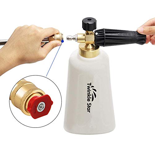 Twinkle Star Foam Cannon Snow Foam Lance with 1/4" Quick Connector, 5 Nozzle Tips for Pressure Washer Gun, 1.5 Liters - Twinkle Star