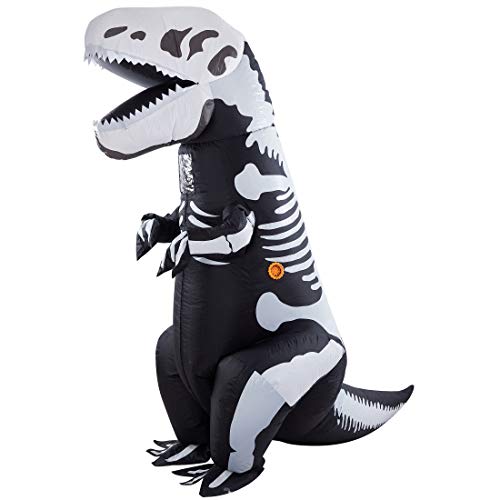 Twinkle Star 8.2FT Halloween Costume Adult Inflatable Skeleton Dinosaur, Tyrannosaurus T-Rex Halloween Decorations Party Fancy Dress Funny Cosplay Jumpsuit White - Twinkle Star