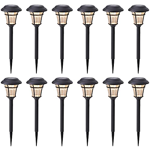 MAGGIFT 12 Pack Solar Pathway Lights Outdoor Solar Garden Lights for Patio, Yard, Driveway - Twinkle Star