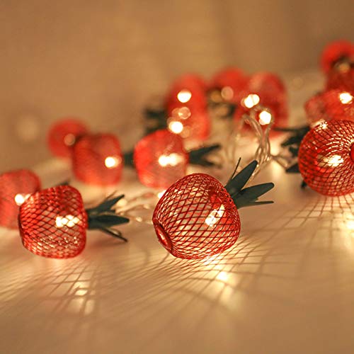 Twinkle Star 10 LED Apple String Lights Metal Mesh Battery Operated Fairy String Lights for Bedroom Wedding Indoor Outdoor Home Party - Twinkle Star