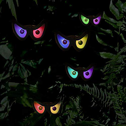 Twinkle Star Halloween Decorations Flashing Eyes String Lights, RGB Color Changing Spooky Light Up Eyeball Waterproof Battery Operated Decoration String Lights for Halloween Indoor/Outdoor Dé - Twinkle Star