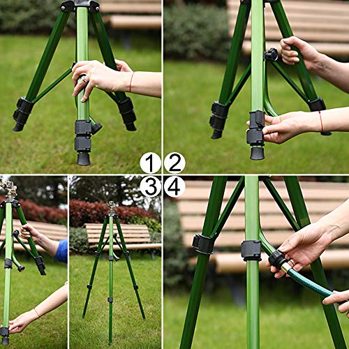 Twinkle Star Impact Sprinkler on Tripod Base, Quick Connector and Product Adapter Set, 360 Degree Coverage, 2 Pack - Twinkle Star