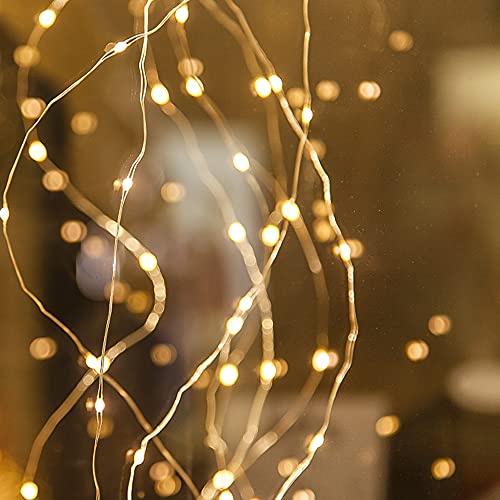 Twinkle Star 24 Pack Fairy String Lights Cell Battery Operated, 20 LED 6.5 FT Waterproof Silver Wire Firefly Lights Starry Lights for Indoor Christmas Party Table Decoration, Warm White - Twinkle Star