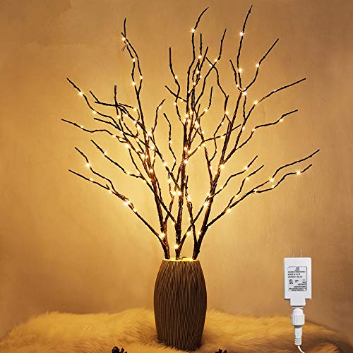 Twinkle Star 150 LED Lighted Brown Willow Branches 32 Inch 3 Pack Artificial Branches Plug in for Indoor Outdoor Christmas Wedding Party Home Decoration (Vase Excluded) - Twinkle Star