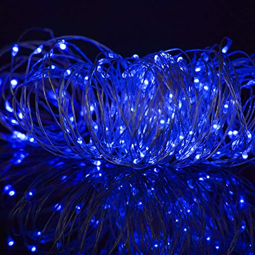 Twinkle Star, 3 Inches Indoor Outdoor, LED String Light Dimmable Control Starry Silver Wire Lights Home Lighting Bedroom Wedding Christmas Party Decoration, Blue - Twinkle Star