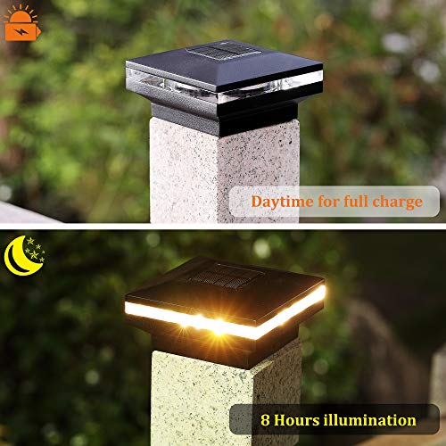 MAGGIFT 15 Lumen Outdoor Post Cap Light for Fence Deck or Patio, Warm White High Brightness SMD LED Lighting, Lamp Fits 4x4, 5x5 or 6x6 Wooden Posts, 6 Pack - Twinkle Star