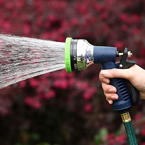 Twinkle Star Heavy Duty Garden Pattern Nozzle, Fits All Standard Garden Hoses, 9 Adjustable Patterns Water Jet Pistol Grip Trigger - for Car Wash, Patio Cleaning, Watering Lawn/Garden, Shower - Twinkle Star