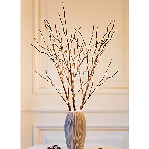 Twinkle Star 150 LED Lighted Brown Willow Branches 32 Inch 3 Pack Artificial Branches Plug in for Indoor Outdoor Christmas Wedding Party Home Decoration (Vase Excluded) - Twinkle Star