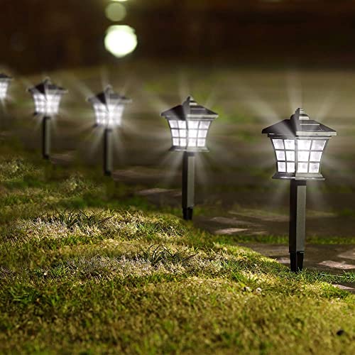 Twinkle Star 6 Pack Solar Pathway Lights Outdoor Solar Garden Lights Solar Powered Landscape Lighting for Yard Patio, Garden, Walkway - Twinkle Star